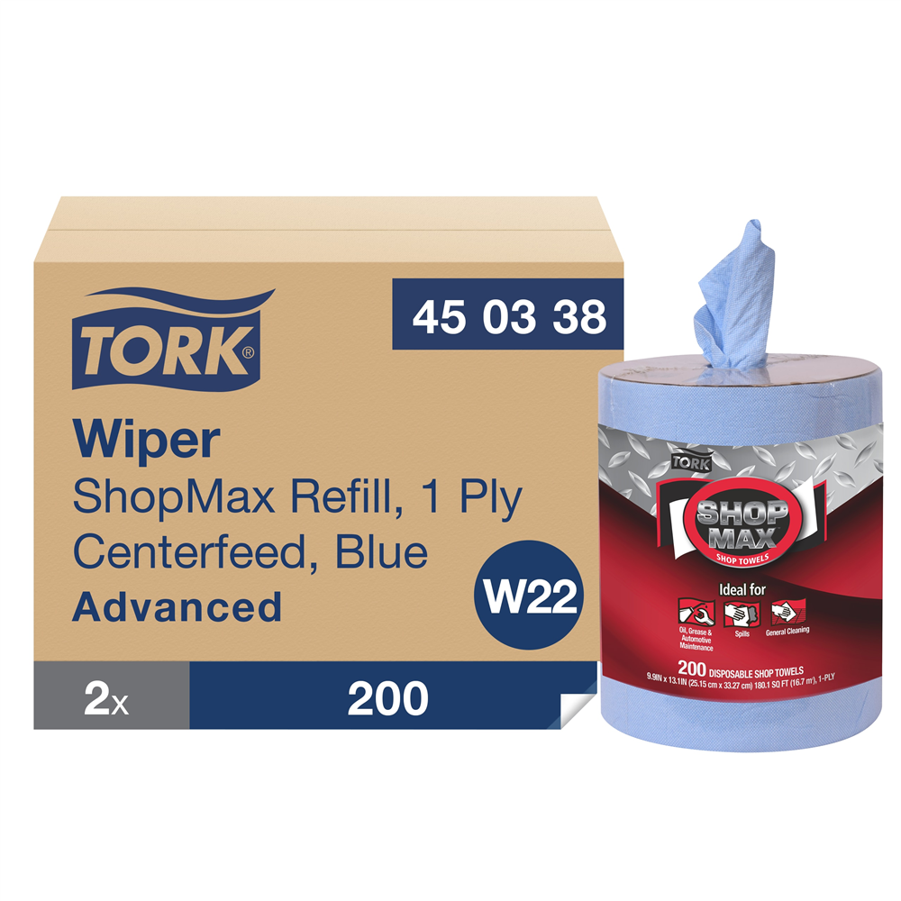 Tork® ShopMax Heavy Duty Centerfeed Paper Towel (9.9 in. x 13.1 in., 200 Sheets/Roll, 2 Rolls/Case)